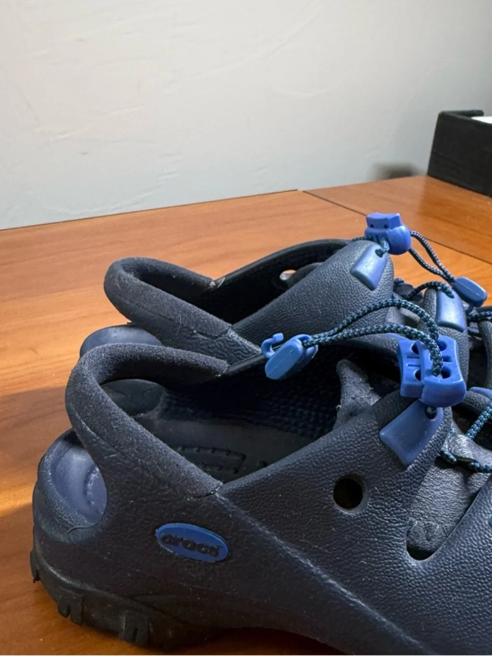 Crocs Trailbreak‎ Sandal Rubber Bungee Blue Navy Boys Kids Water Shoe 12/13